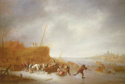 Winter Landscape with Skaters by Adriaen Jansz. van Ostade